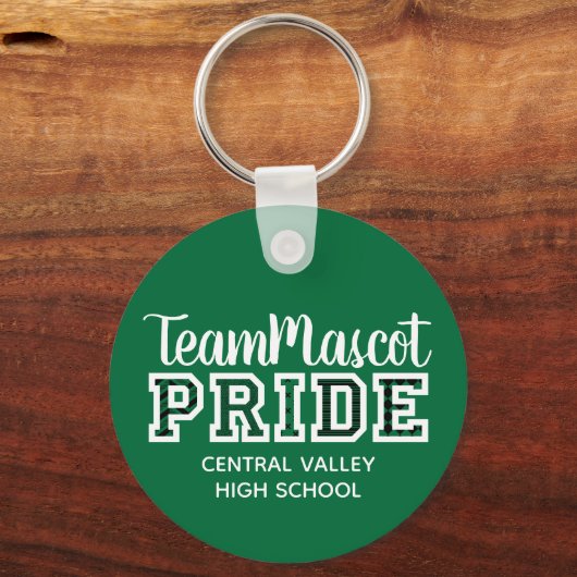 Sleutelhanger Groene School Pride Mascot Name (Voorkant)