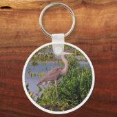 SLEUTELHANGER-Grote Blauwe Heron Sleutelhanger (Voorkant)