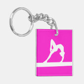 Sleutelhanger gymnast met naam roze (Voorkant Links)