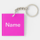 Sleutelhanger gymnast met naam roze (Achterkant)