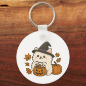 Sleutelhanger Halloween Pomeranian – Cute & Spooky (Voorkant)