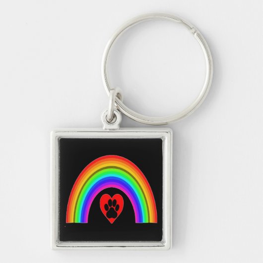 Sleutelhanger hart onder een regenboog (Voorkant)