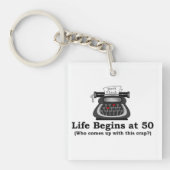Sleutelhanger 'Het Leven Begint Op 50' (Voorkant)