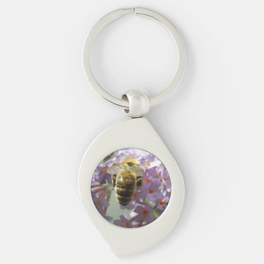 Sleutelhanger Honeybee en Buddleia Flowers (Voorkant)