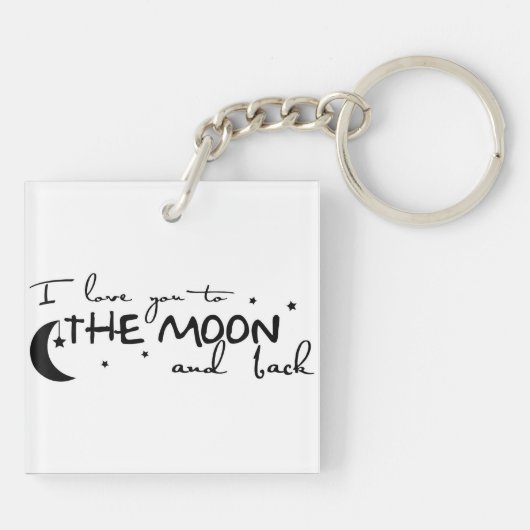 Sleutelhanger: Hou van je naar de maan Sleutelhanger (Achterkant)