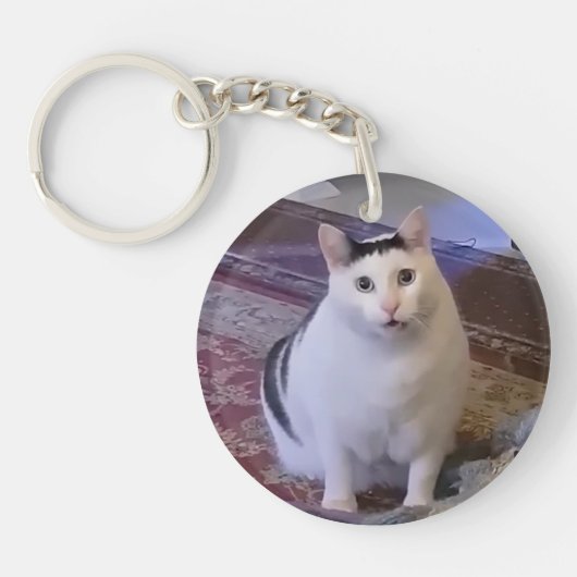 Sleutelhanger Huh Cat Meme (Voorkant)