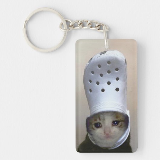 Sleutelhanger Huilen Cat Croc Pet Meme (Voorkant)