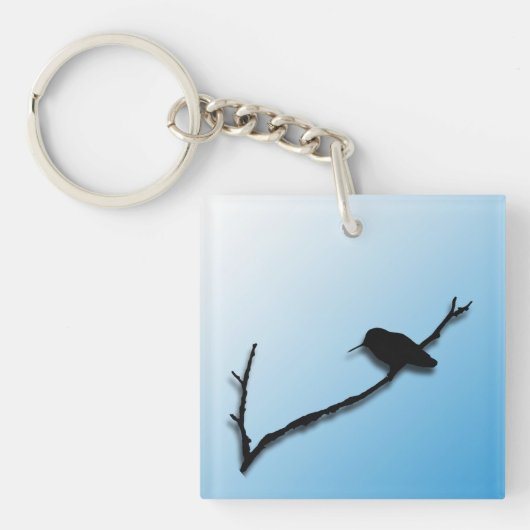 Sleutelhanger - Hummingbird and Branch Silhouette (voorkant)