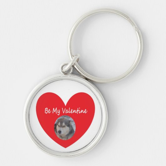 Sleutelhanger Husky Red Heart ben mijn Valentijn (Voorkant)