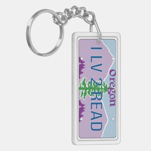 sleutelhanger "I LV 2 LEZEN"-Bord (Voorkant Links)