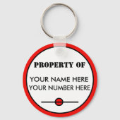 Sleutelhanger ID LABEL met Jouw naam, uw nummer (Voorkant)