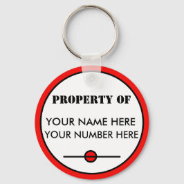 Sleutelhanger ID LABEL met Jouw naam, uw nummer