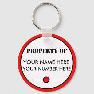 Sleutelhanger ID LABEL met Jouw naam, uw nummer