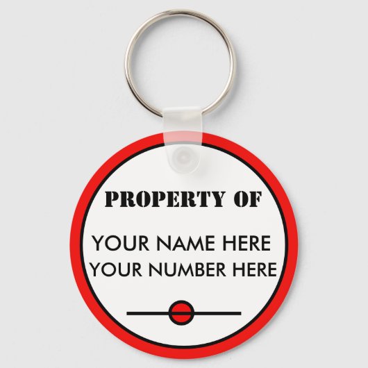 Sleutelhanger ID LABEL met Jouw naam, uw nummer (Voorkant)