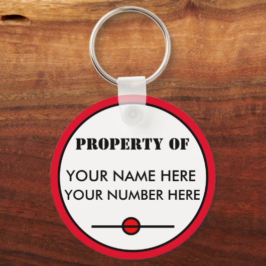 Sleutelhanger ID LABEL met Jouw naam, uw nummer (Achterkant)