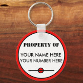 Sleutelhanger ID LABEL met Jouw naam, uw nummer (Voorkant)