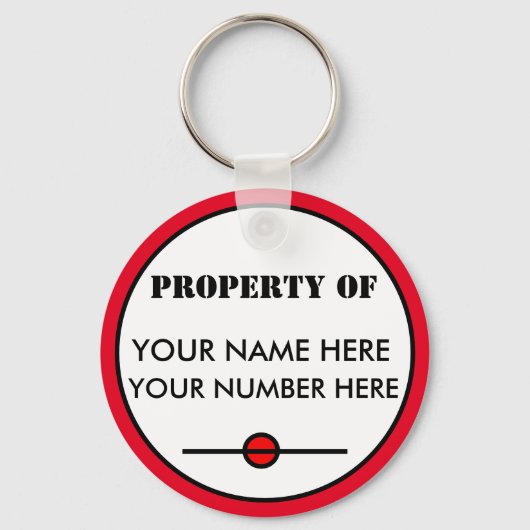 Sleutelhanger ID LABEL met Jouw naam, uw nummer (Achterkant)