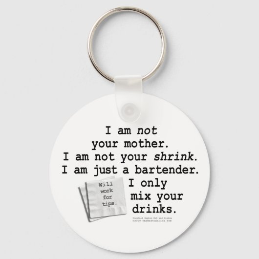 Sleutelhanger - IK BEN EEN BARTENDER (Voorkant)