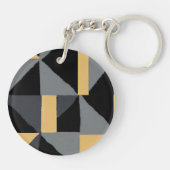 Sleutelhanger in Acryl – Geometrie Zwart en Goud (Achterkant)