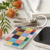 Sleutelhanger in funky vierkanten (Voorkant Rechts)