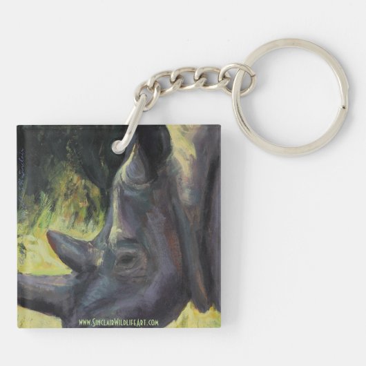 Sleutelhanger in het wild met Zebra en Rhino (Achterkant)