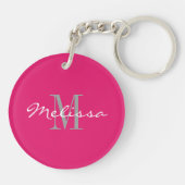 Sleutelhanger Intiele monogram Naam Roze (Achterkant)