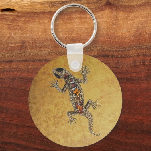 Sleutelhanger Jewel Lizard leder (091-013) (Voorkant)