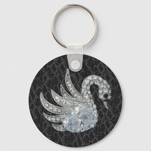 Sleutelhanger Jewel Swan Leer (017-047) (Voorkant)