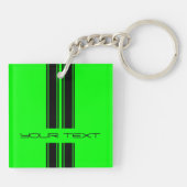 Sleutelhanger - Jouw tekst - zwart/Limoen Duo (Achterkant)