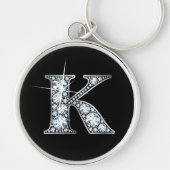 sleutelhanger "K" Faux-"Diamond Bling" (Voorkant)