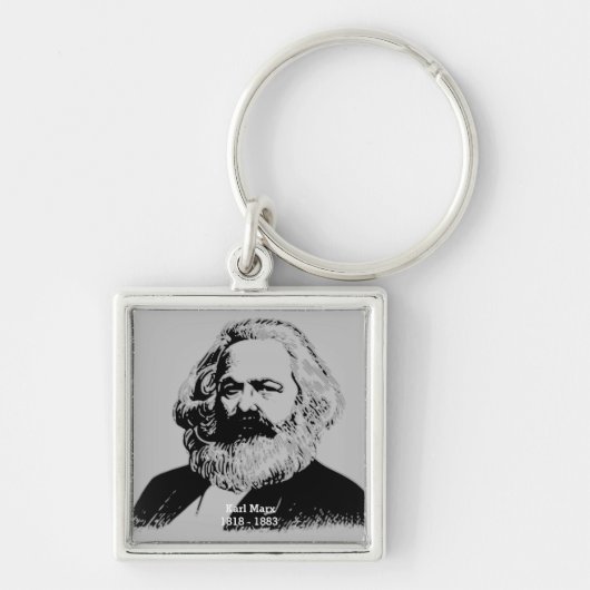 Sleutelhanger Karl Marx - vierkant (Voorkant)