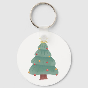 Sleutelhanger kerstboom Button