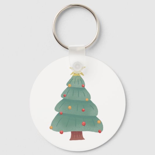 Sleutelhanger kerstboom Button (Voorkant)