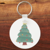 Sleutelhanger kerstboom Button (Voorkant)