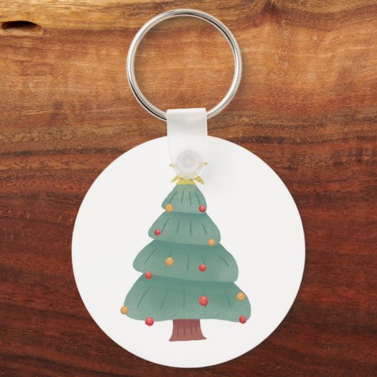 Sleutelhanger kerstboom Button (Voorkant)