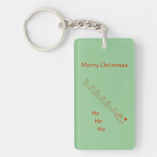 Sleutelhanger - Kerstman en slee (Voorkant)