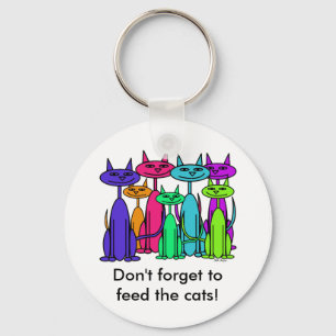 Sleutelhanger kleurrijke katten