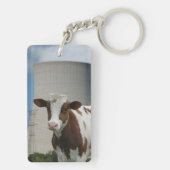 Sleutelhanger koe en kerncentrale koeltoren (achterkant)