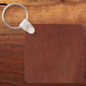 Sleutelhanger lederen metaal vierkant (Voorkant)