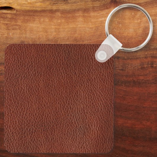 Sleutelhanger lederen metaal vierkant (Achterkant)