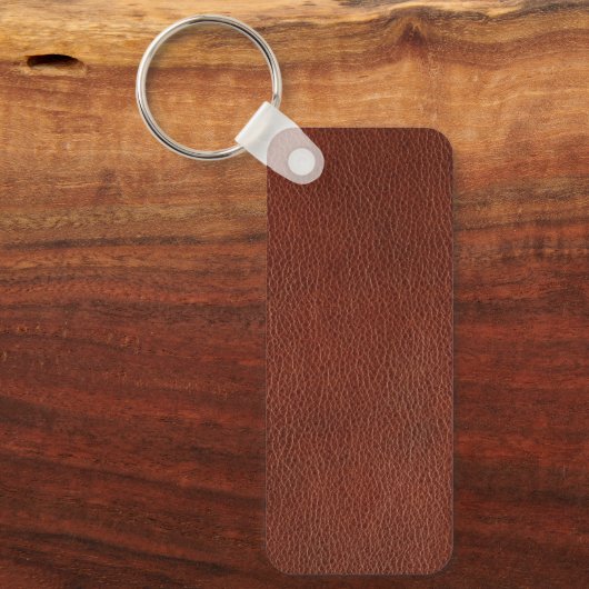 Sleutelhanger lederen metaalrechthoek (Voorkant)