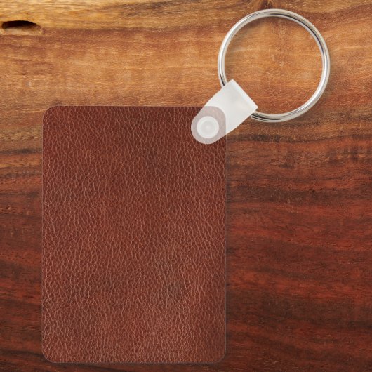 Sleutelhanger lederen metaalrechthoek (Achterkant)