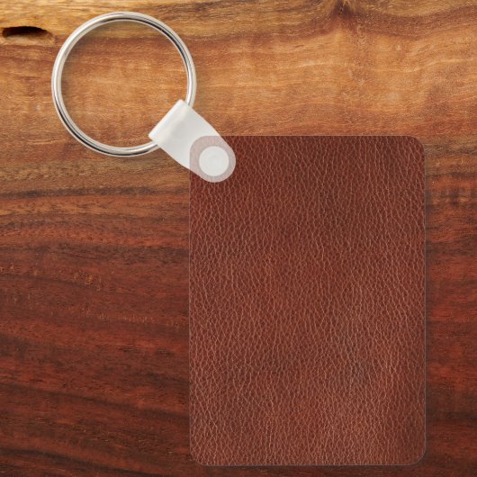 Sleutelhanger lederen metaalrechthoek (Voorkant)