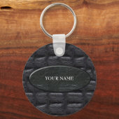 Sleutelhanger lederen steen Jouw naam toevoegen (Voorkant)