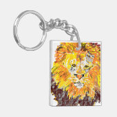 Sleutelhanger leeuw uit de rechthoek (dubbelzijdig (Voorkant Links)