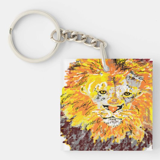 Sleutelhanger leeuw uit de rechthoek (dubbelzijdig (Voorkant)