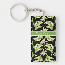 Sleutelhanger: Lilies van de vallei, zwart Sleutelhanger
