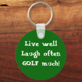 Sleutelhanger Live goed Laugh, vaak GOLF veel! (Voorkant)