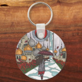 sleutelhanger "lopen met tulpen" (Voorkant)