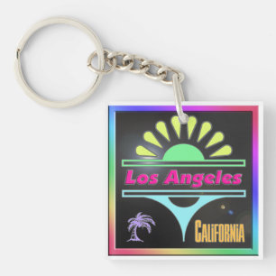 sleutelhanger "Los Angeles Colorful Black Backgrou